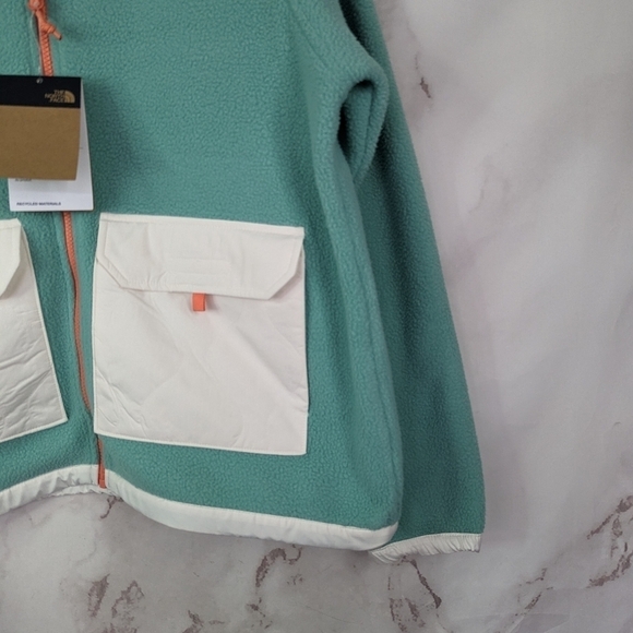 The North Face Royal Arch Jacket Womens Wasabi Gardenia Coral Fleece Zip - Picture 5 of 16